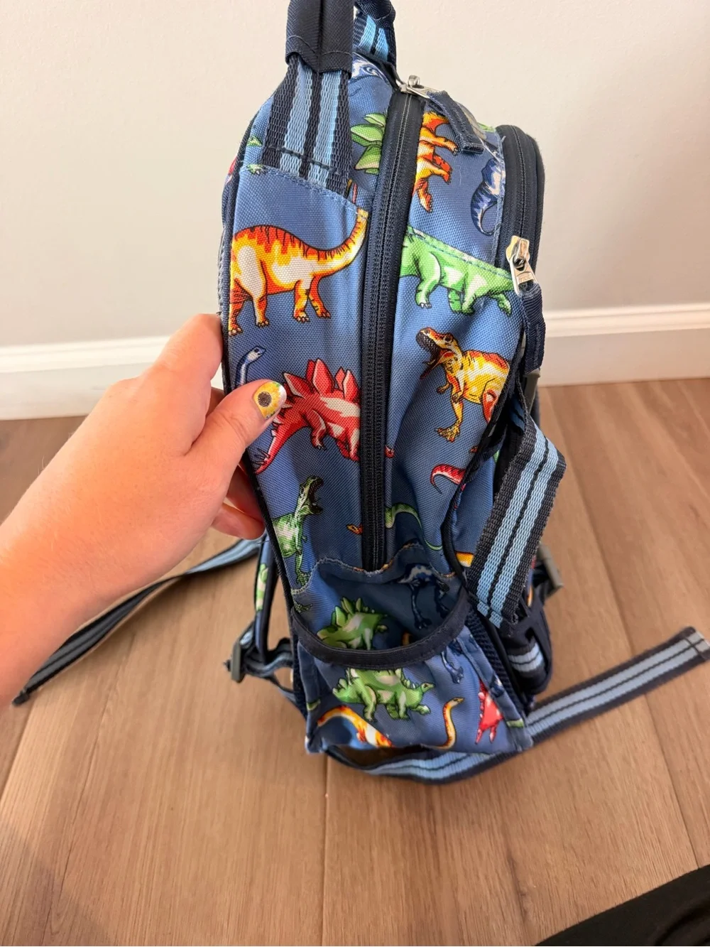 Pottery barn kids Blue multi Dino small Mackenzie Kids backpack
